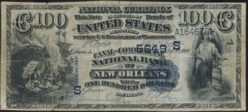 $100 1882 value back national currency