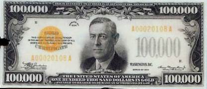 Value Of 1934 100 000 Gold Certificate Antique Money