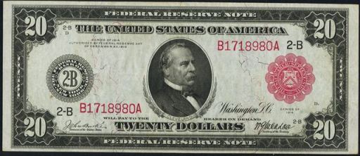 1914 $20 red seal