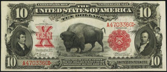 Ten Dollar Bison Note (1901 only) Ten Dollar Bison Note (1901 only)