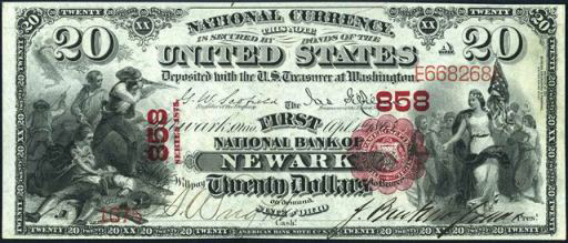 How Much Is A 1875 $20 Bill Worth?