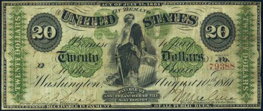 Demand Note – 1861 – Twenty Dollars Demand Note – 1861 – Twenty Dollars