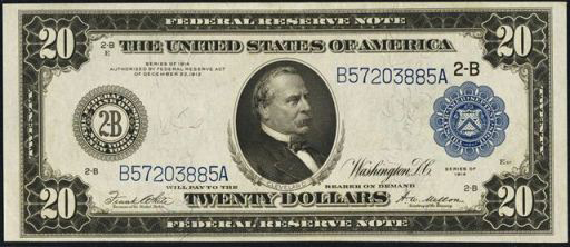 Federal Reserve Note – 1914 Blue Seal – Twenty Dollars Federal Reserve Note – 1914 Blue Seal – Twenty Dollars