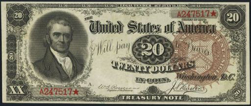 Treasury Note – 1890 & 1891 – Twenty Dollars Treasury Note – 1890 & 1891 – Twenty Dollars