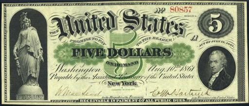 Demand Note $5 Bill (1861 – 1862) Demand Note $5 Bill (1861 – 1862)