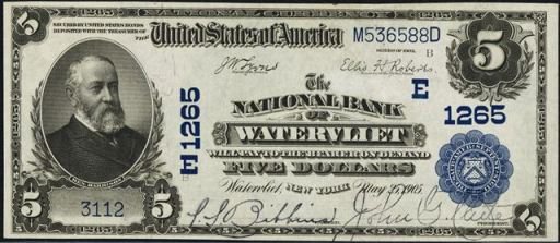 Series of 1902 $5 Blue Seal National Currency