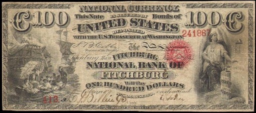 Boston Massachusetts National Bank Moneda cartel 16"x20"